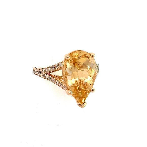 Natural Citrine Diamond Ring 6.5 14k Y Gold 4.79 TCW Certified $3,950 310632 - Picture 8 of 16